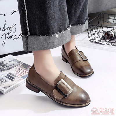 【2017春季新款女鞋皮帶扣粗跟單鞋女淺口平底小皮鞋懶人鞋廠家批發前陳七區17號蘭可鞋業&007】蒼南縣龍港亮麗鞋廠 - 產品庫